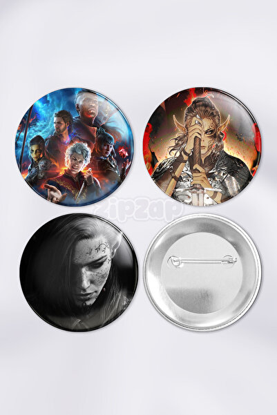 ZipZap مجموعة شارات زينة لألعاب الفيديو من Baldur's Gate 3 (3 قطع)