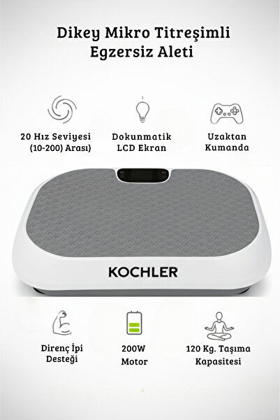 kochler VibeCore Ev Tipi Dikey Mikro Titreşimli Egzersiz Aleti – Uzaktan Kumandalı Fitness Platformu