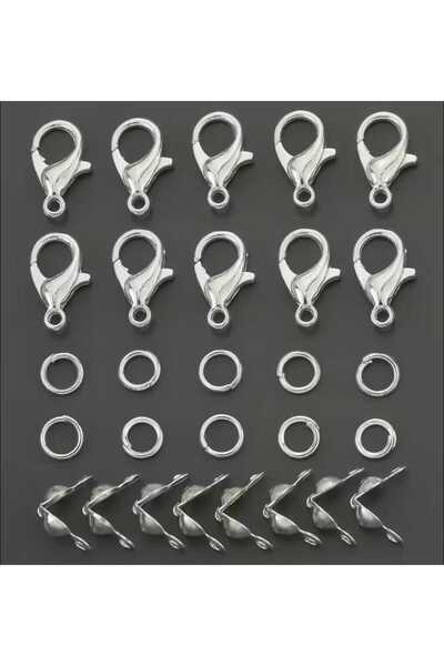 yiğit aksesuar 200 bucăți de închidere cu nod cu cleme de papagal argintiu și...