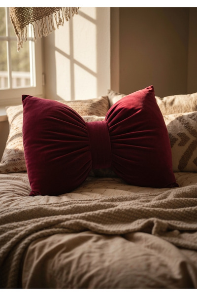 FARCY Подушка XXL з бантиком, наповнена плюшевою тканиною, з бантиком-стрічкою, подарункова подушка, подушка-кришка