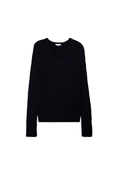 Ltb Довгорукавий светр з V-подібним вирізом, темно-синій