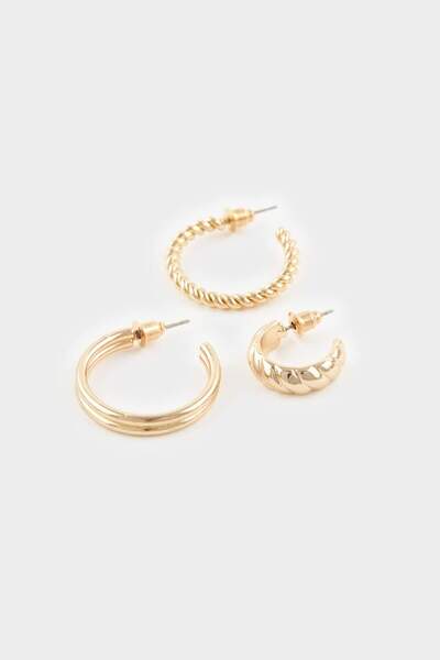 DeFacto Kadın 6lı Gold Küpe F7679AXNS