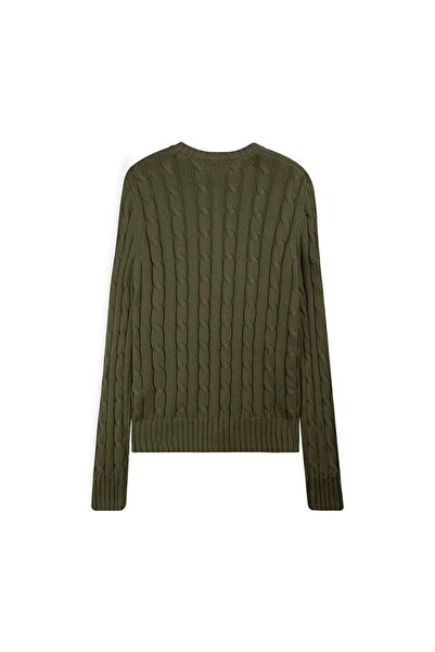 Ltb Long Sleeve Button Front Knitwear Green Cardigan
