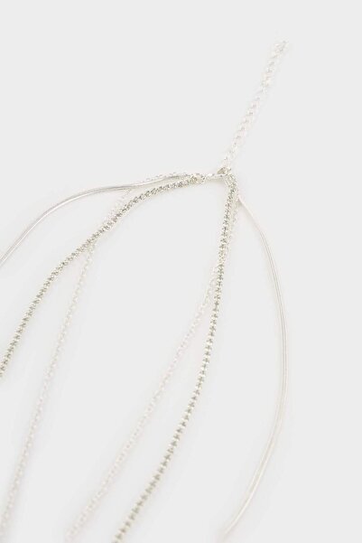 DeFacto Women's Heart Detailed Silver Necklace F7712Axns