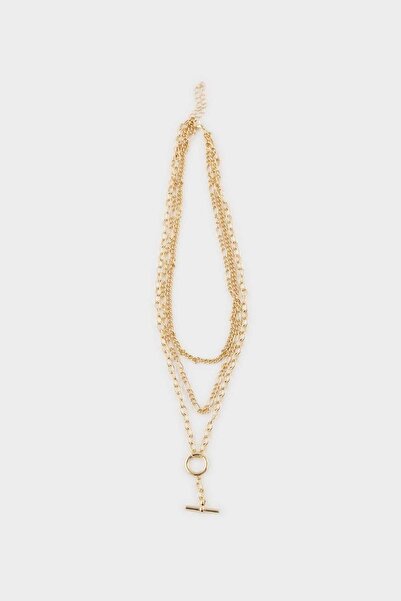 DeFacto Women's 3-Piece Gold Necklace F7706Axns
