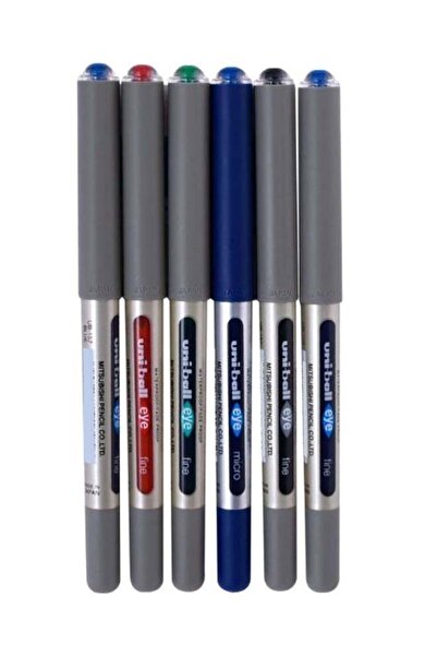 UNİ-BALL مجموعة أقلام حبر سائل يوني بول، 6 قطع، متعددة الألوان