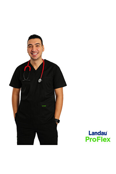 Landau زي طبي ماركة لاندو لون أسود للرجال والنساء