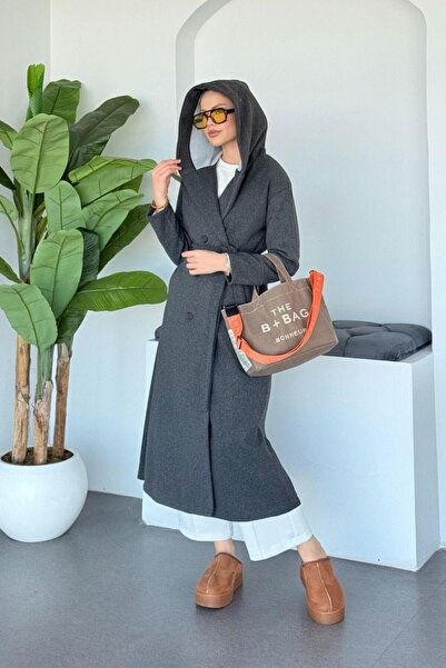 Şulemoda Giyim Mizgin Hooded Coat Smoked