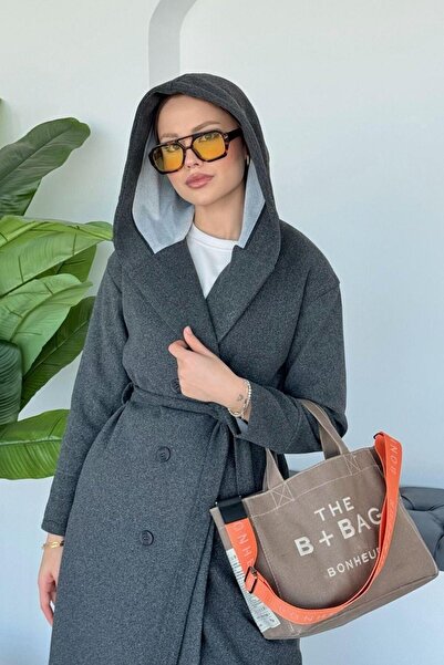 Şulemoda Giyim Mizgin Hooded Coat Smoked