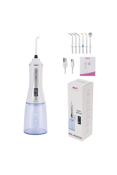 4Me4Y Irigator oral profesional 4Me4Y, afișaj OLED, portabil, Li-ion 1800mAh, rezervor de 350ml, 5 viteze