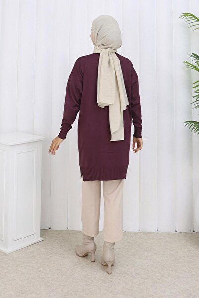 TRENDTESETTÜR Women's Plum Tricot Cardigan t 6713