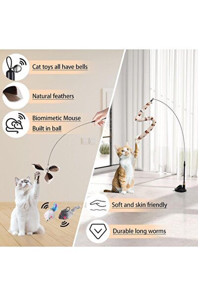 Generic Delieu 4-in-1 Interactive Cat Toy Set - 14 Pcs