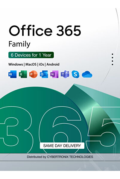 MICROSOFT Office 365 Family - 1 Year Subscription for 6 Devices | Digital License | Same Day Delivery
