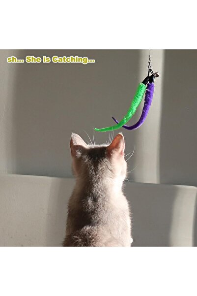 Generic Delieu Interactive Cat Toys, Retractable Wand and Feather Toys Refills for Indoor Cats to Chase and