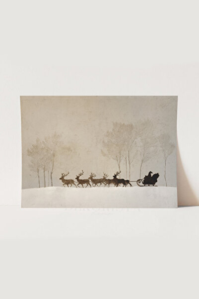 HOME DEKORİSTA Yeni Yıl Temalı Vintage Poster, Galeri Duvarı, Sanatsal Baskı, Yılbaşı, Christmas