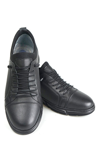 ROTA Men's Black Orthopedic Inner and Outer Complete Leather Gel Ultra Comfortable Casual Shoes