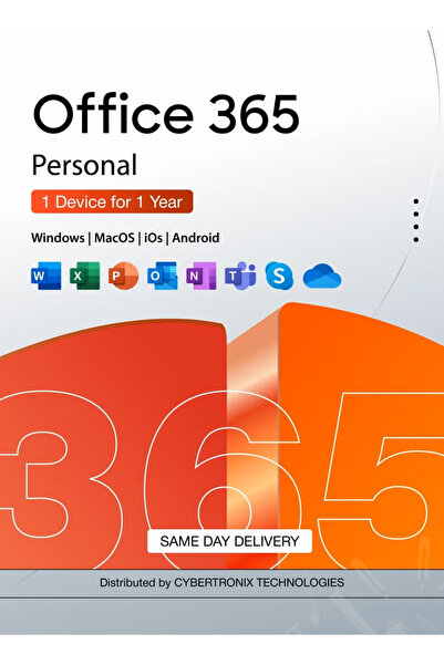 MICROSOFT Office 365 Personal | 1 Year Subscription for 1 Device | Digital License | Same Day Delivery
