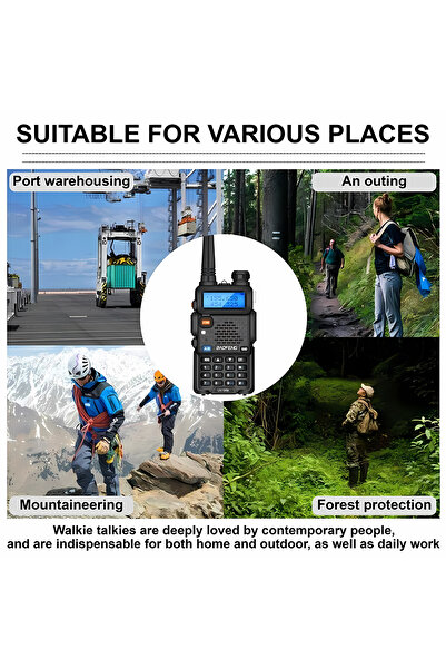 BAOFENG جهاز اتصال لاسلكي UV-5R، جهاز اتصال لاسلكي ثنائي الاتجاه، جهاز إرسال واستقبال محمول، طويل المدى، نطاق مزدوج UHF / VHF