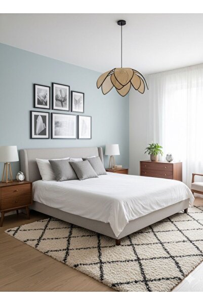 Emg DesiGn Modern Tasarım Çiçek Sarkıt Avize Kumaş Boheme Salon Oturma Odası Mutfak Avizesi