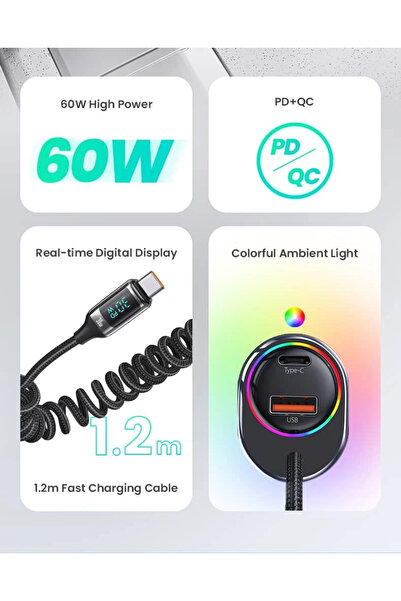 1way كيبل شحن 60w للسيارة