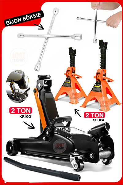 PROXTECH Profesyonel 2Ton Hidrolik Kriko | 2Ton Sehpa | Bijon Anahtarı | Taşı...