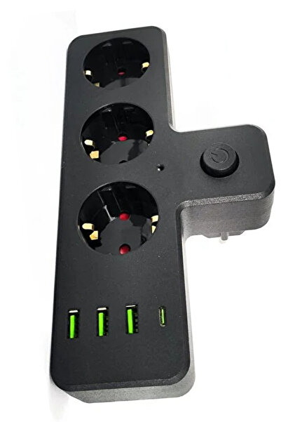 Riddex Akım Korumalı Kablosuz 3'lü Priz 3xUSB + 1xType-C 20W Çıkış Gücü 3397