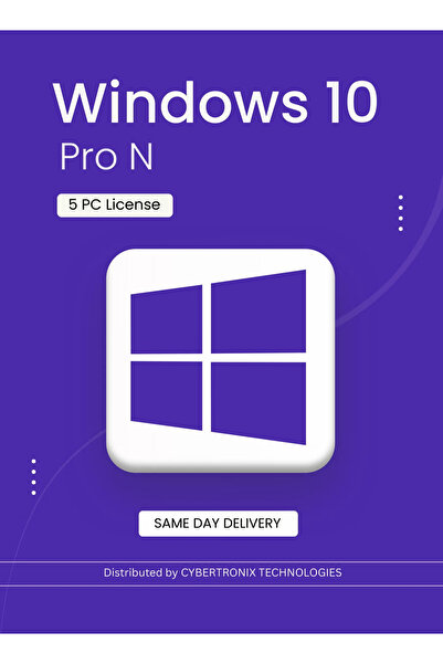 MICROSOFT Windows 10 Pro N | 5 PC License | Digital License | SAME DAY DELIVERY