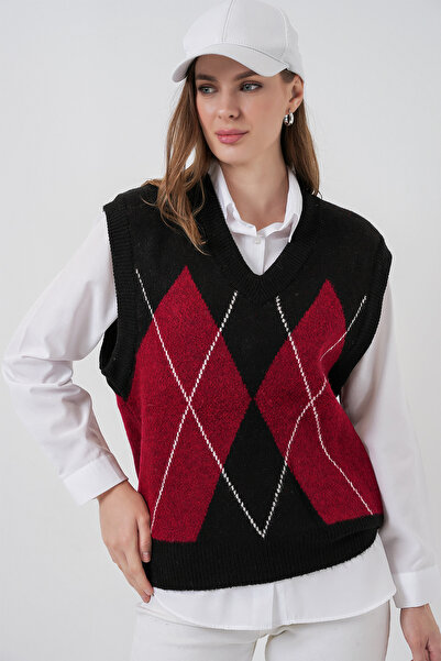 Bigdart Pulover cu model Baklava pentru femei 15940 - Y.Negru