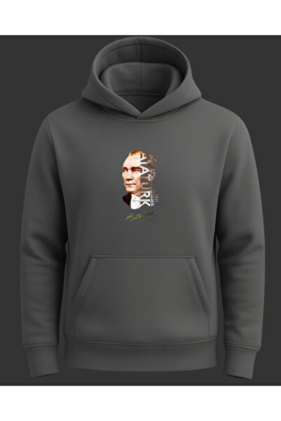 Ebiidesign Ataturk Silhouette and Signature B Printed Sweatshirt