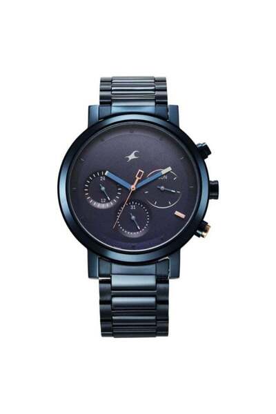 FASTRACK Tick Tock 3287KM08 Men’s Chronograph Watch – Blue Dial, Silver Stain...