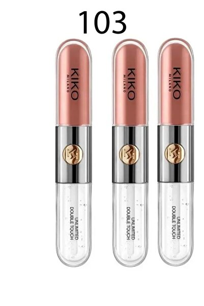 KKMOL أحمر شفاه سائل مزدوج اللمس من كي كي أنليميتد، 103 وردي، عبوة من 3 قطع