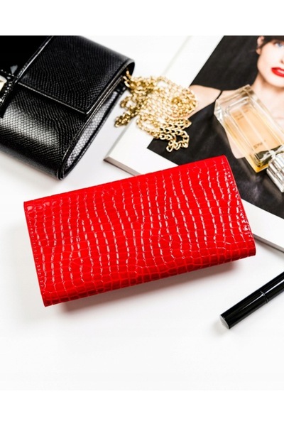 Other Large, patent leather women's wallet with an animal pattern - Peterson