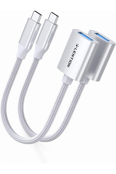 LENTION محول USB C إلى USB 3.0 [عبوة من قطعتين] من النوع C ذكر إلى USB 3.0 أن...