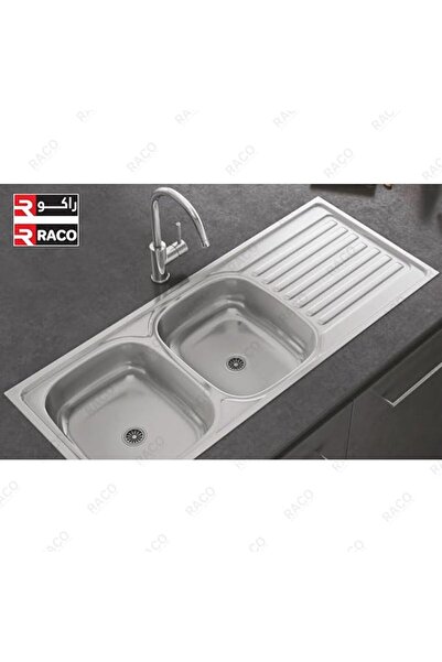 Raco Asahi Double Bowl Kitchen Sink, Stainless Steel, Chrome Finish (1200x500)