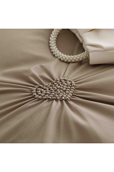 JOJO HOME Bed linen set, soft touch cotton, 240x250cm, 6 pieces, Cappuccino