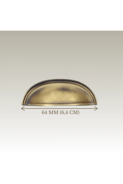 CAN METAL Tas Midye Çanak 64mm Antik Sarı Dolap Çekmece Vestiyer Mobilya Kulp...