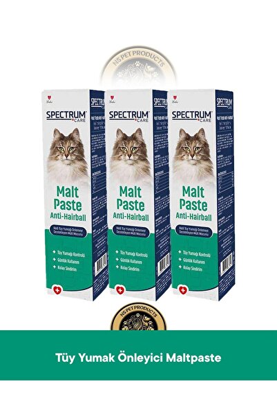 Spectrum Care Anti Hairball - Tüy Yumağı Önleyici Kedi Malt Paste - Kedi Malt Macunu 30 gr- 3'lü Ked