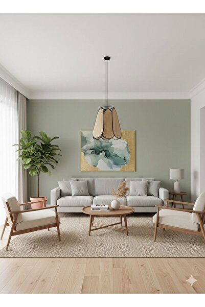 Emg DesiGn Modern Tasarım Çiçek Sarkıt Avize Kumaş Boheme Salon Oturma Odası ...