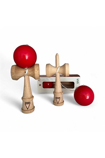 GIA'S WORLD Krom Kendama Jucarie Peofesionala copii si adulti Rosu plus ata d...
