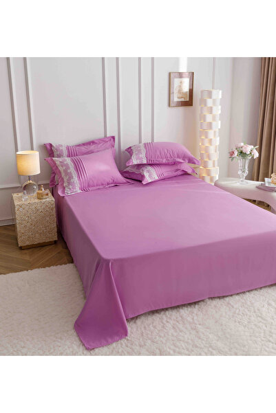 JOJO HOME Bed linen set, soft touch cotton, 240x250cm, 6 pieces, Purple