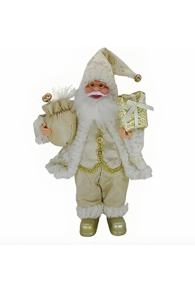 Elfora Gold Furry Santa Claus 30 cm Decorative Santa Claus