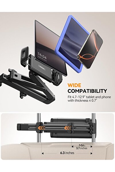 Joyroom Tablet Holder Car - Headrest Mount for 4.7–13 inch Devices