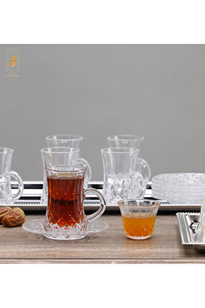 aljahwari طقم شاي وقهوة كريستال فاخر 36 قطعه