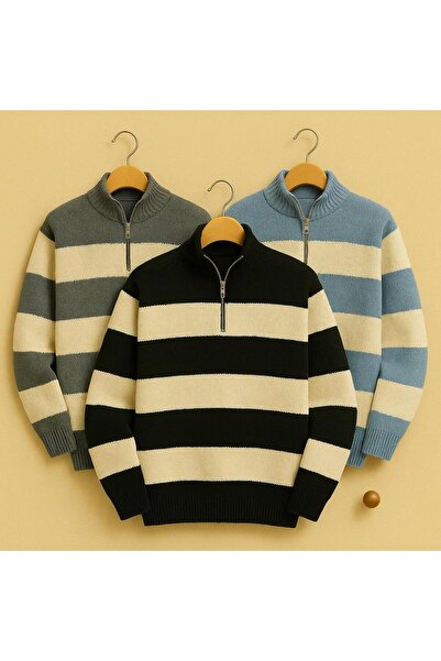 pepule Πακέτο με 3 πλεκτά πουλόβερ με μισό φερμουάρ Premium