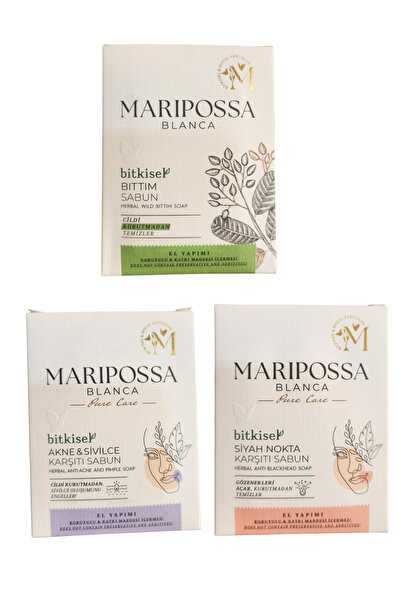 Maripossa Blanca Herbal Soap 3 Types (Anti-Acne + Anti-Blackhead + Bittim Soap)