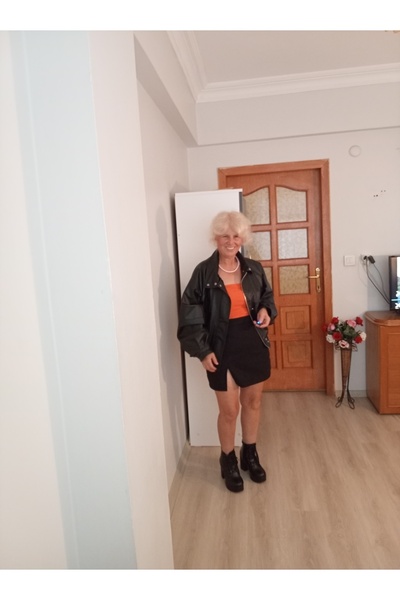 Butik Dik yaka bomber deri mont