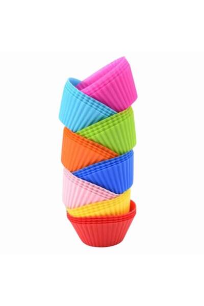 iTin Set of 24 Reusable Silicone Muffin Pans, Multicolor, 6.5 cm, Food Grade