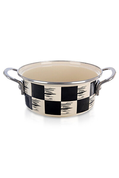 Other Oală emailată cu model CHECKERBOARD 18 cm, 1,5 l