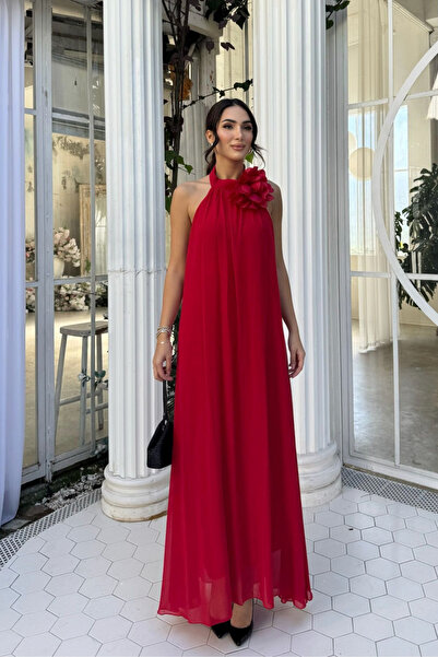 Sindimoda Sezen Gül Detay Şifon Abiye 9351