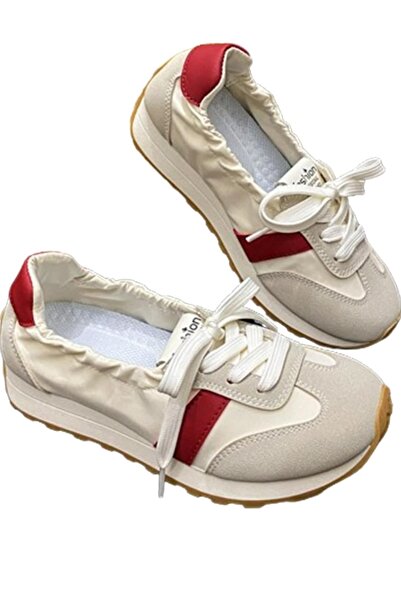 hikayecitaşlar H.T. White Red Casual Sports Shoes